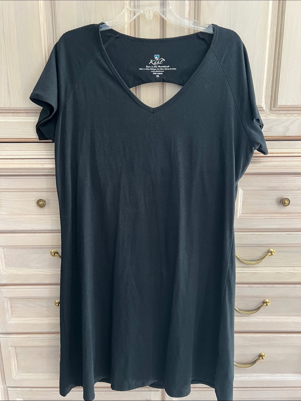 Kuhl Black Midi Dress with V-Neck
